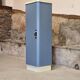 Small Mado 1960 kitchen column unit in yellow formica restyled in blue