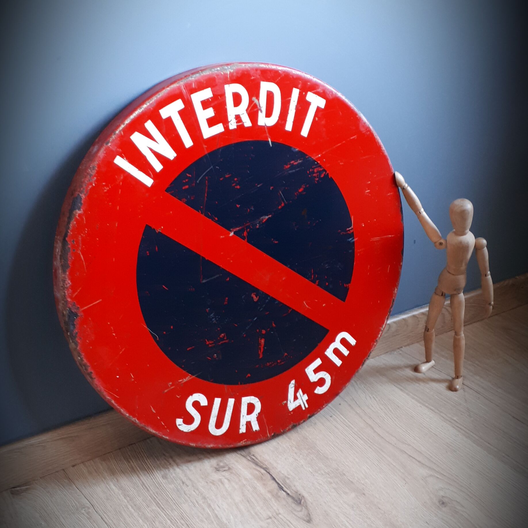 Panneau routier 1965 Interdit 45m