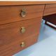 Double-sided executive desk sled legs vintage Scandinavian style in teak from the 60s