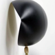 Sculptural wall lamp in brass and black metal 60 's