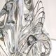 JB sculptural transparent and black crystal lamp