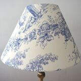 Abat-jour toile de Jouy fleurs bleus