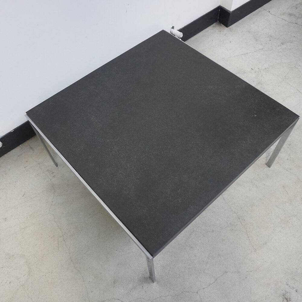 Square coffee table with black stone top, 1970s