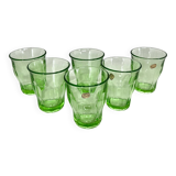 Ensemble de 6 verres en verre d'uranium en cristal de Bohême, années 1970