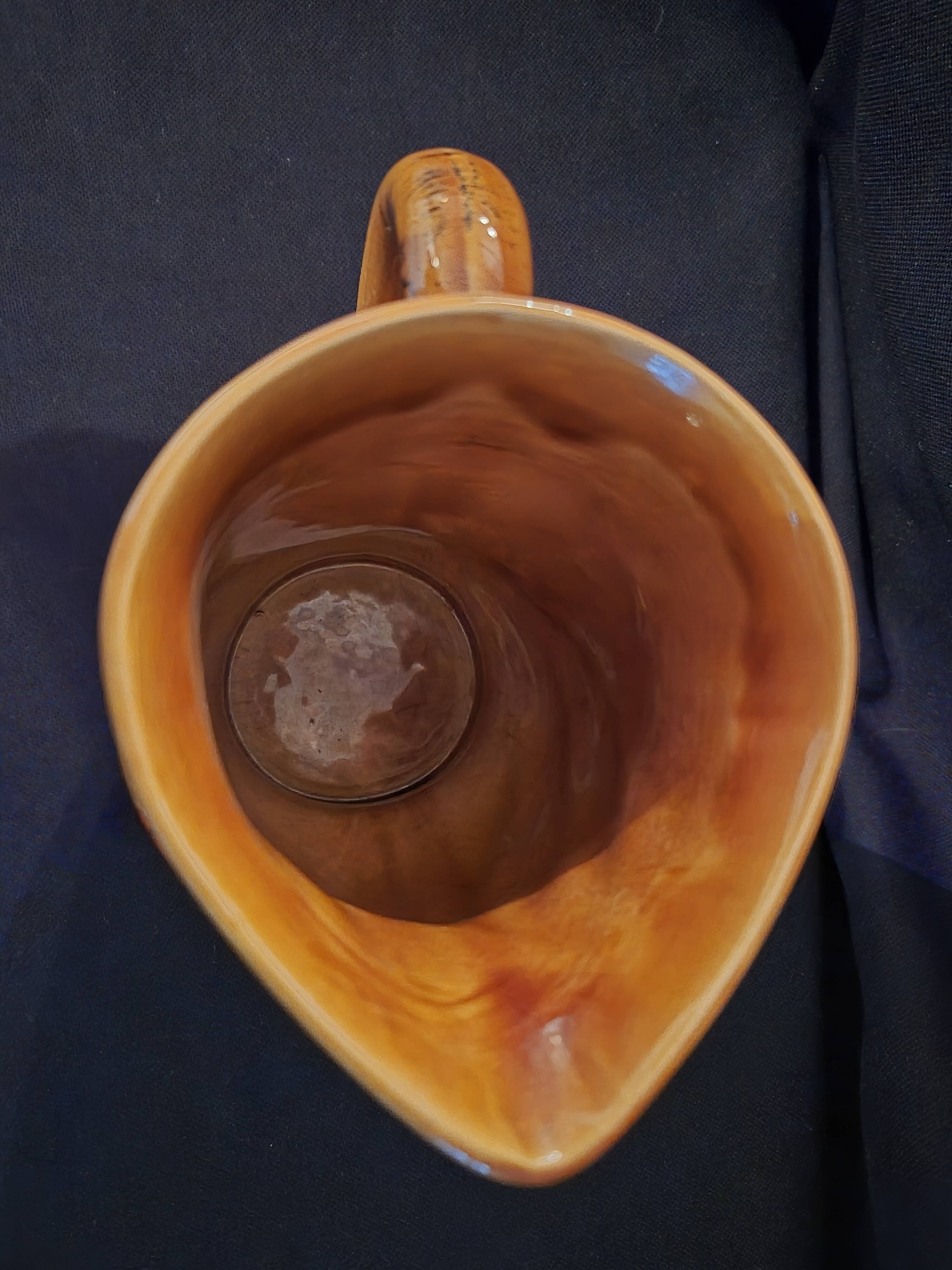 Ceramic jug with a handle signed Poët-Laval model Turban (A132)