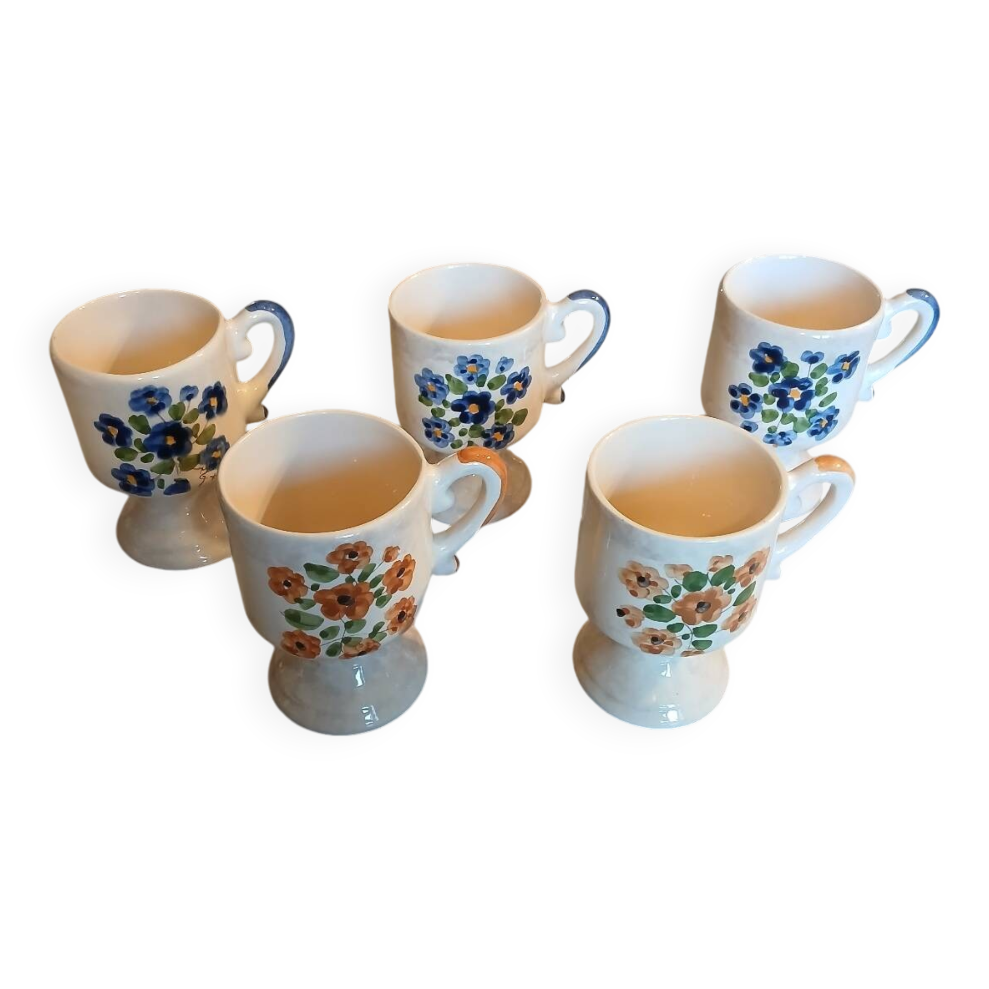 5 old ceramic mazagrans