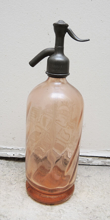 Former Pink Glass Siphon G GARNIER ROUEN