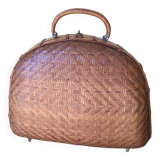 Valise en osier demi lune