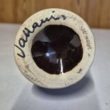 Pichet vase décoratif Vallauris 25 cm émaillage fat lava rouge et brun