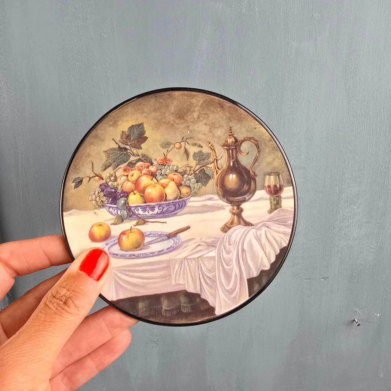Set of 2 decorative plates ceraplat spain – still lifes