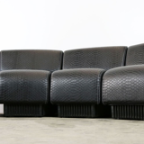 Black snakeskin modular sofa by Don Chadwick for Herman Miller 1970s