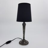 Bedside lamp in silver regulé rose decoration