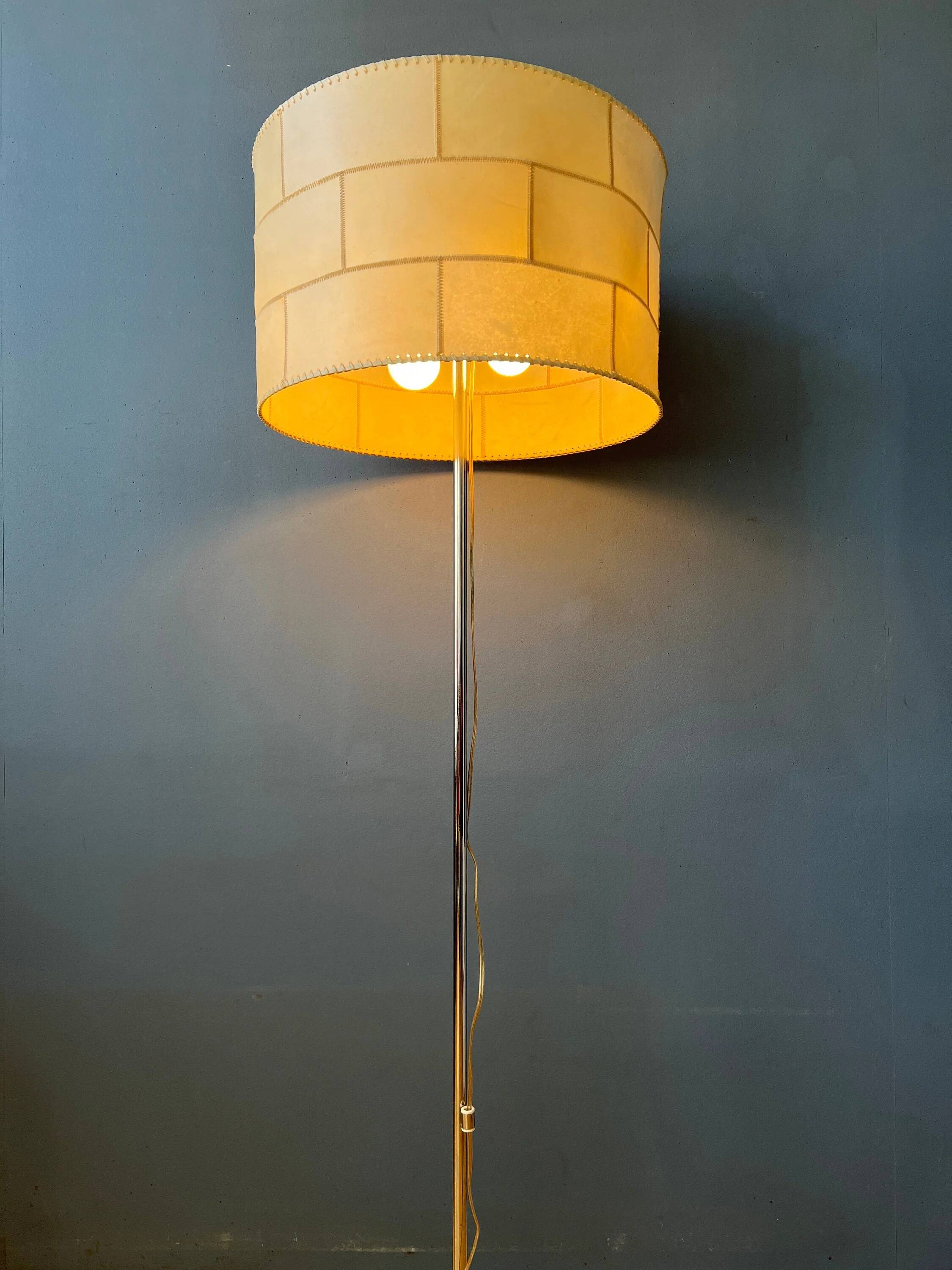 Mid Century Staff Leuchten floor lamp in leather