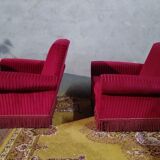 Pair of velvet armchairs
