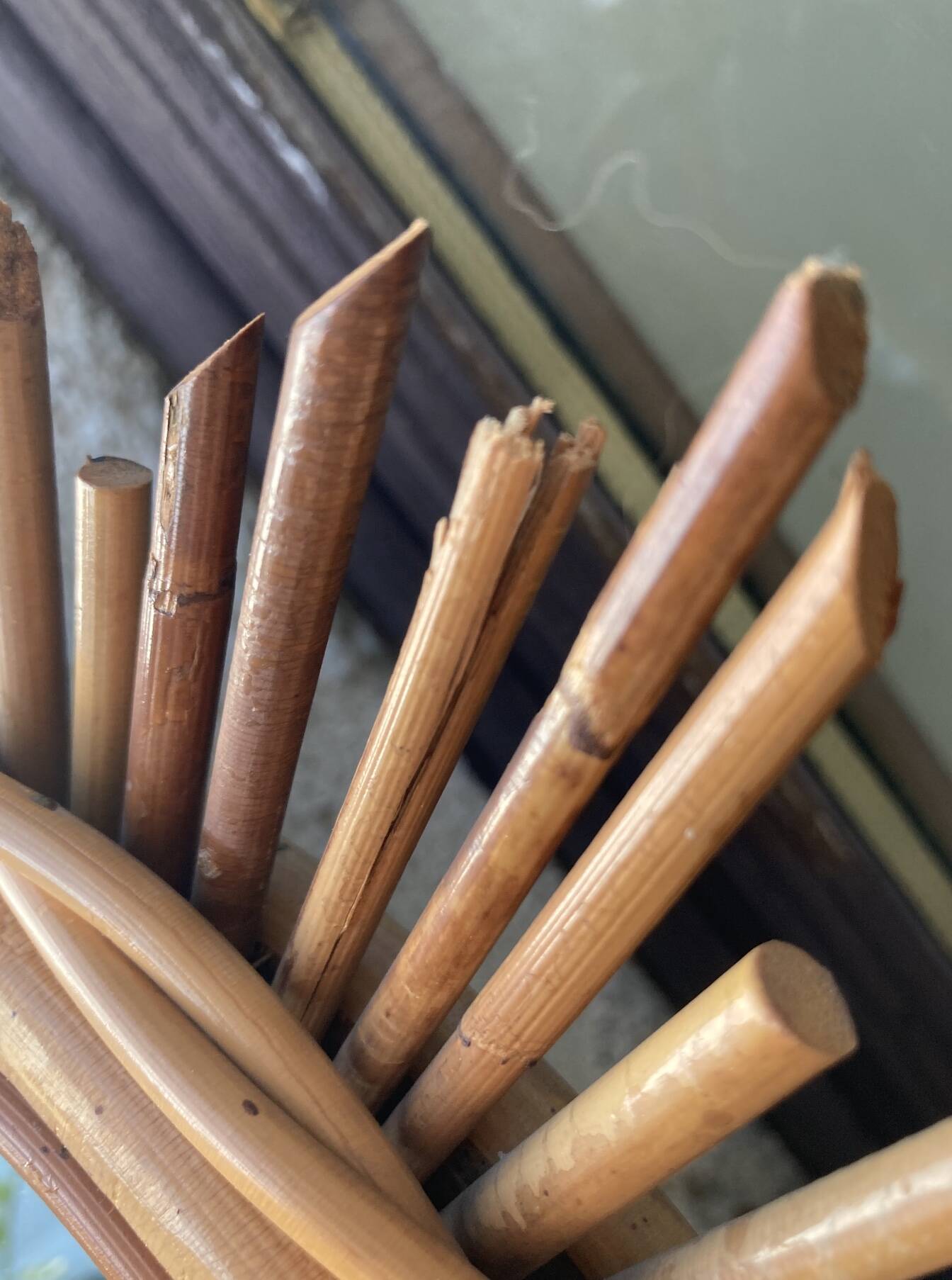 Vintage rattan sun mirror