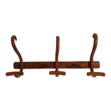 Curved wooden coat rack 3 walnut hooks Jacob & joseph Kohn 1900/1920.