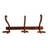 Curved wooden coat rack 3 walnut hooks Jacob & joseph Kohn 1900/1920.