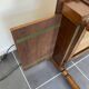 Antique cherry wood desk with marquetry, 2 drawers and 2 shelves, 112x60 h76cm.