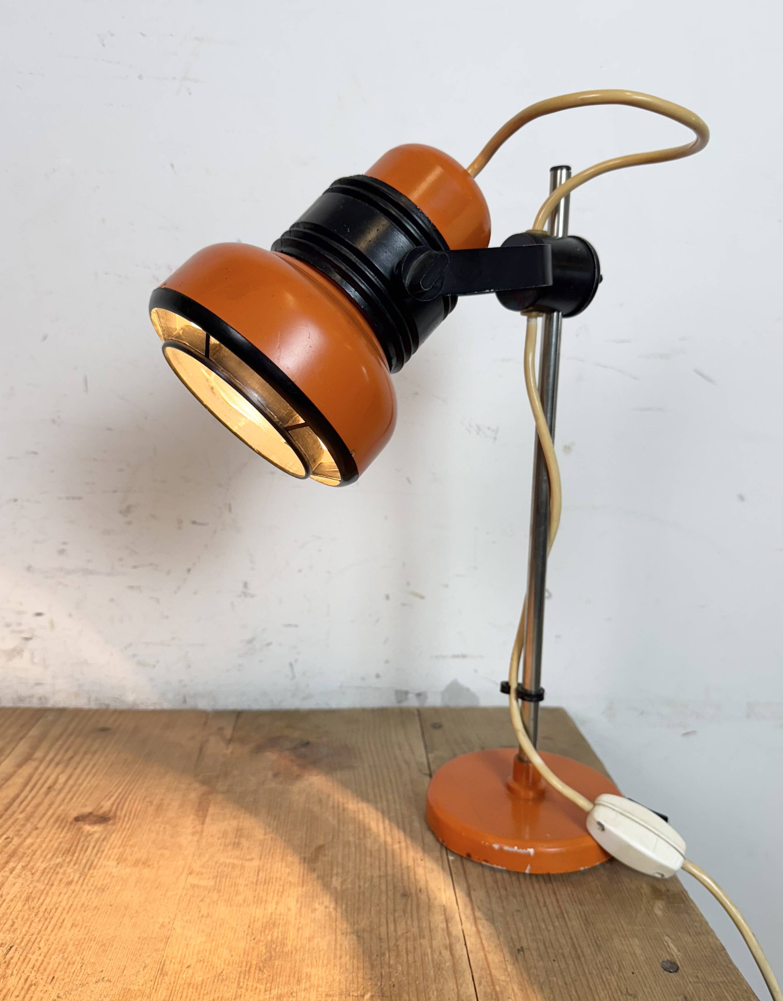 Vintage Orange Table Lamp , 1970s