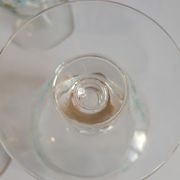 Set of 4 glasses with feet model Véronica Forget-me-nots France vintage