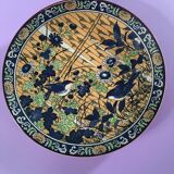 Serving dish in earthenware bird décor