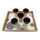 Lot de 5 mazagrans beige et marron