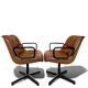 Pair of Knoll Pollock Armchairs - Vintage Camel Leather
