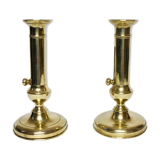2 adjustable brass candlesticks