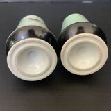 Paire De Vases Porcelaine De Paris XIXe Décor Fleurs