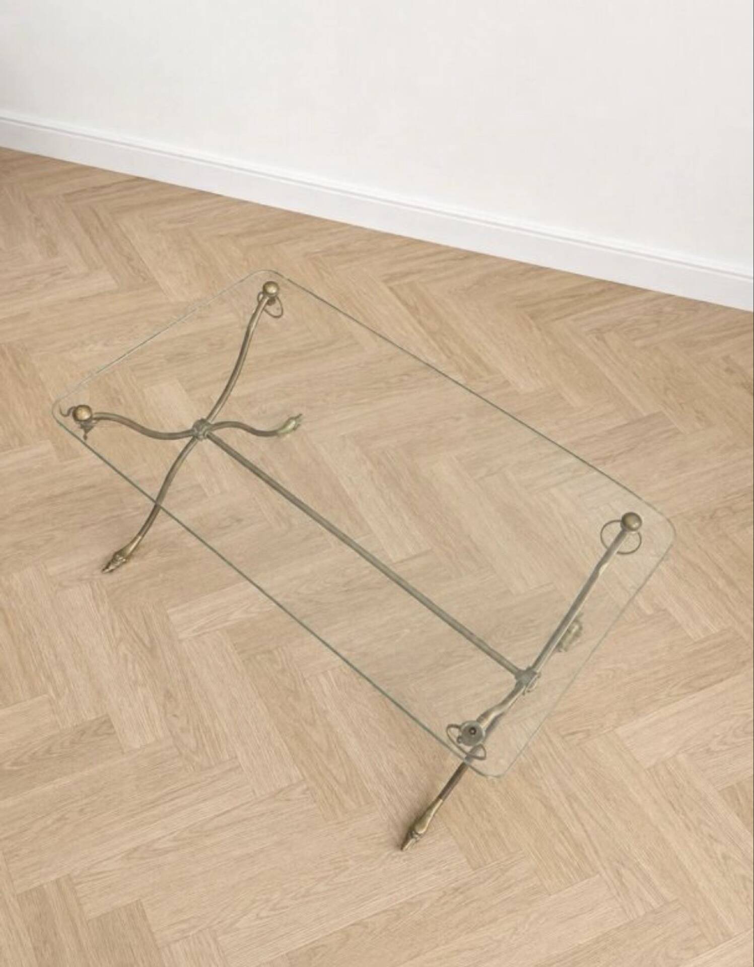 Coffee table by Maison Jansen with swan necks.