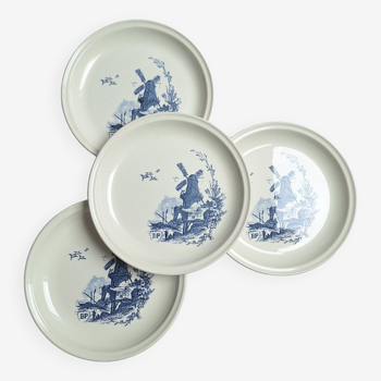 Assiettes plates bleu vintage