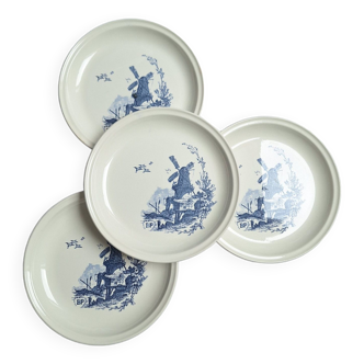 Assiettes plates bleu vintage