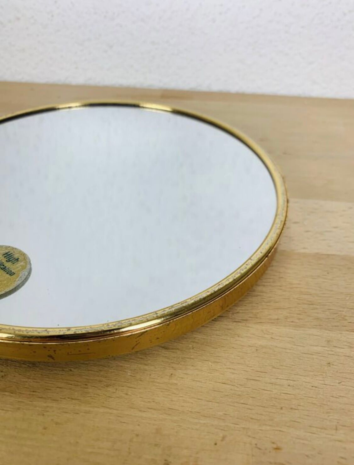 "Elite" double-sided gold-plated metal barber mirror