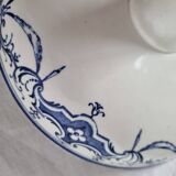 Plat compotier ancien moustiers jules vieillard bourdeux sur socle, fin 19è