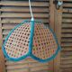 Suspension abat jour luminaire  cannage liseré  ancien vintage