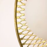 Mid-Century Intricate Wall Lamp in Brass and Opaline Glass, 1950s