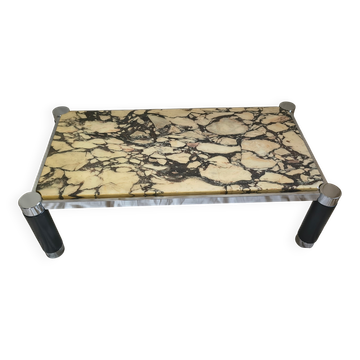 Table basse marbre de Calacatta fin 1970