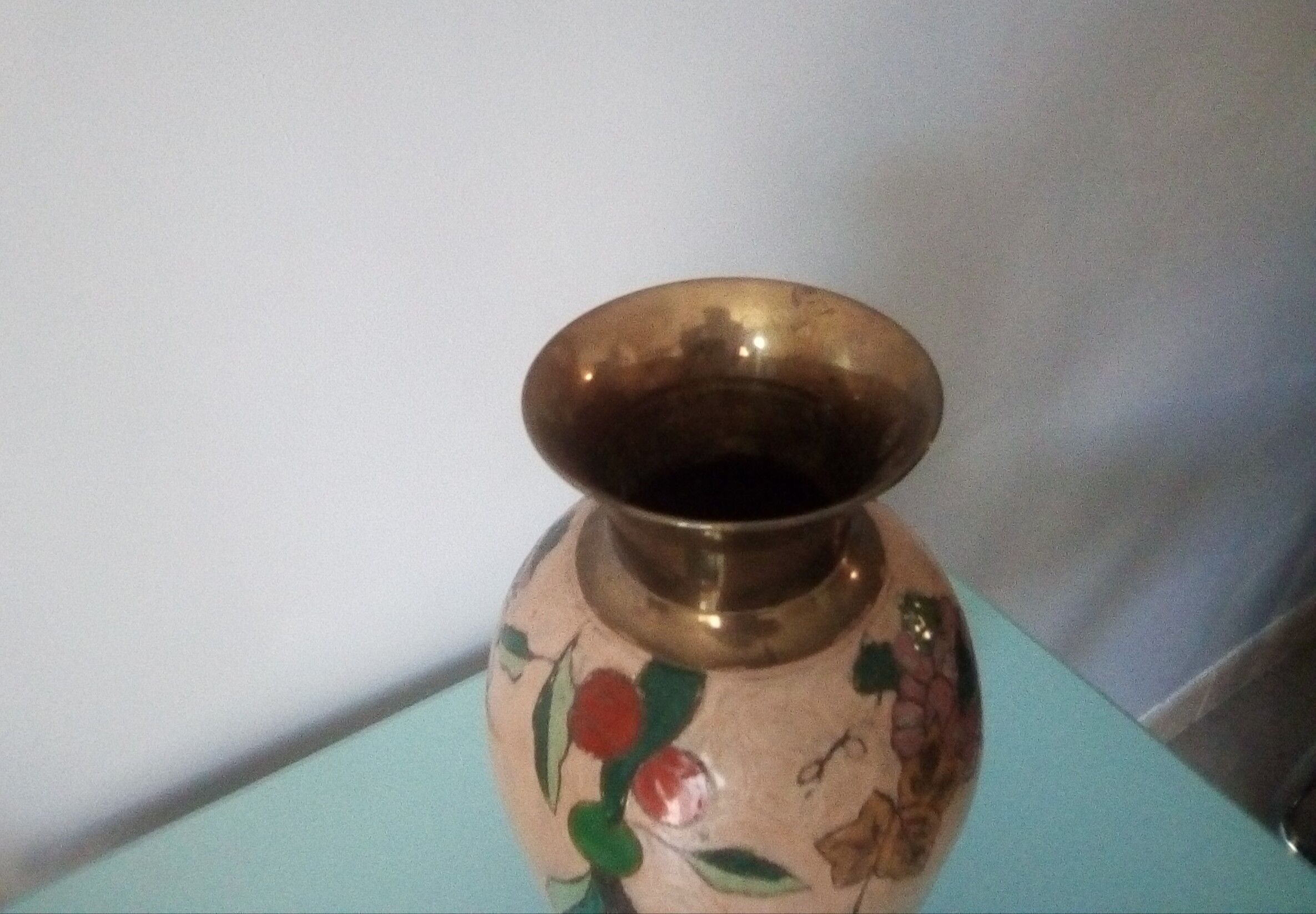 Art deco brass vase