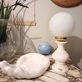 Alabaster and opaline lamp
