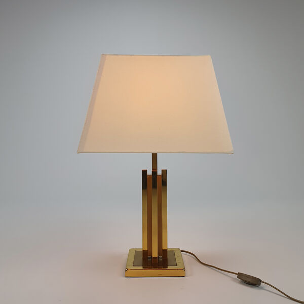 lampe de table plaquée or de 24 kt, années 1970