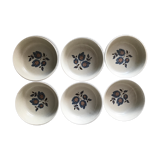 6 hollow plates sandstone earthenware of Saint Amand floral decoration Sologne