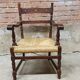 Vintage armchair in ash and cane