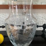 Large engraved crystal jug for orangeade