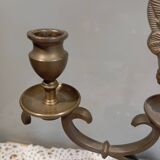 2-arm bronze candlestick, with eagle, 19th century
