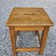 Pair of low stools in solid oak
