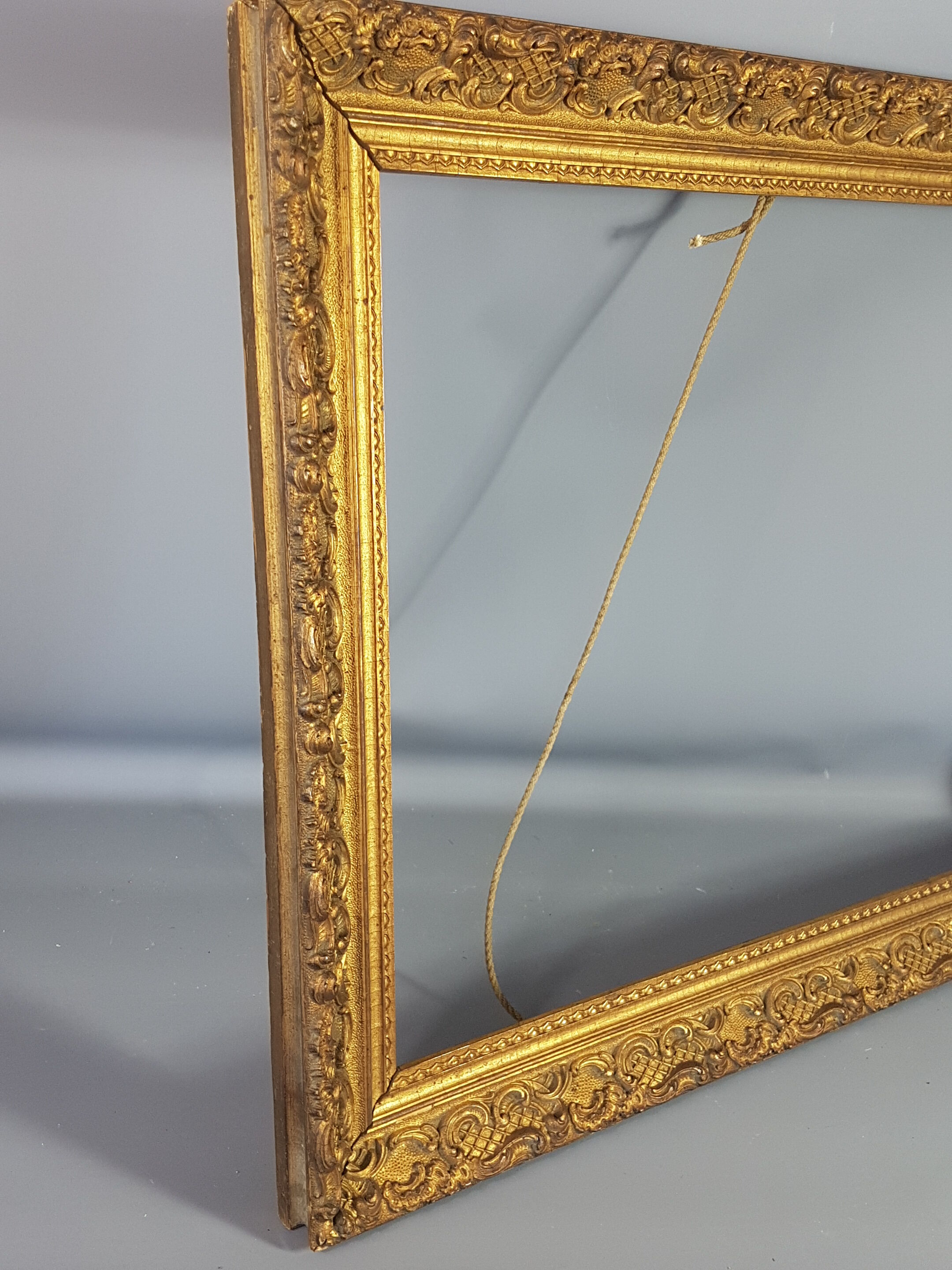 Old wooden frame - golden stucco period 1900 66x50cm, leaf 57x41 cm S26