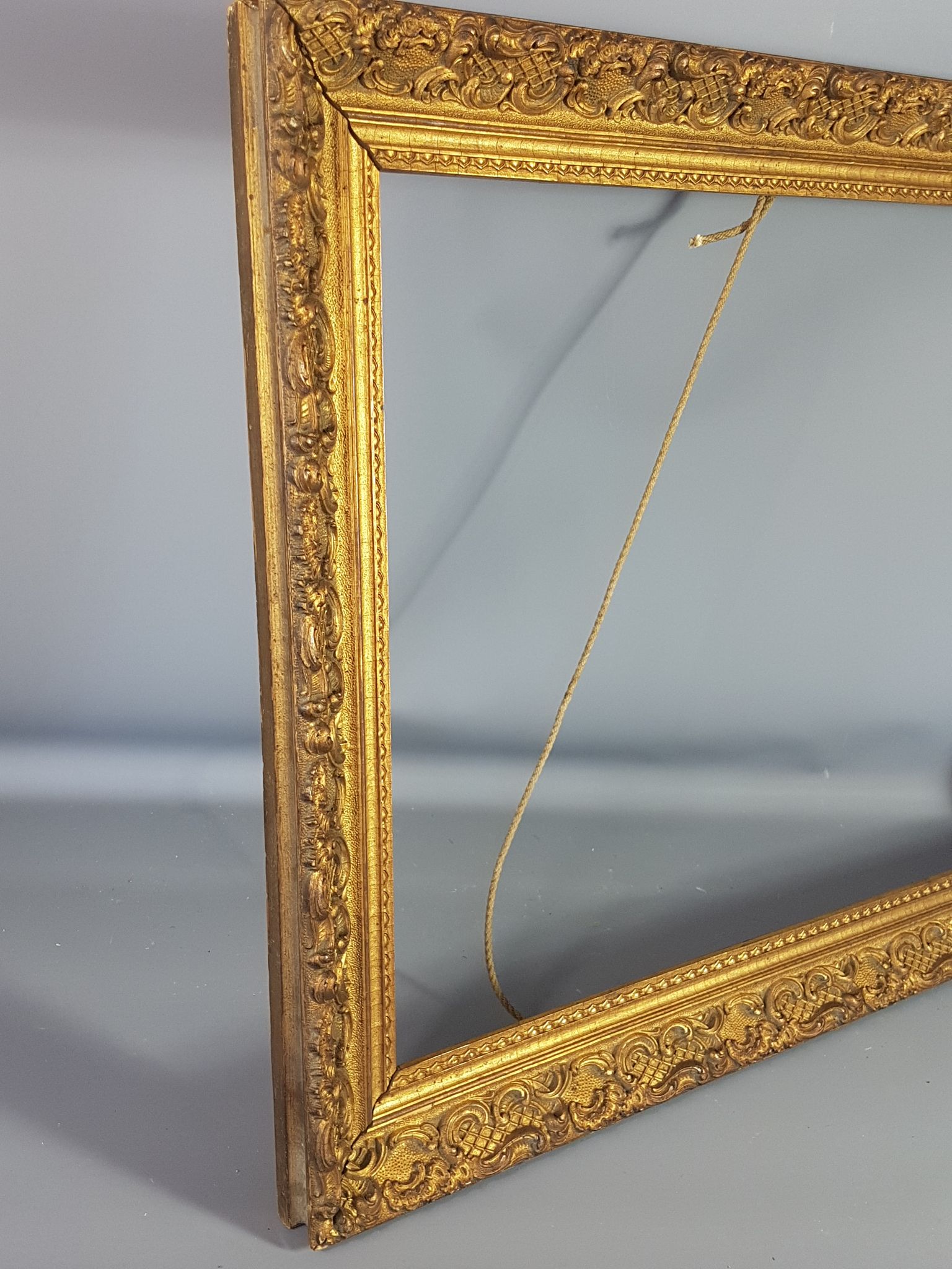Old wooden frame - golden stucco period 1900 66x50cm, leaf 57x41 cm S26