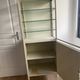 Vintage Parisian cabinet, metal display cabinet, small painted display cabinet