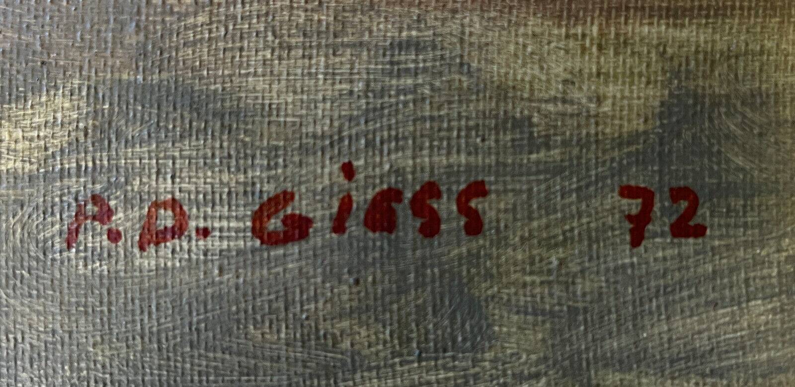 Painting HST/P Pierre Dominique GIESS (1943-2011) "Torre Lodones" Spain