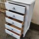 beau chifonnier 5 tiroirs blanc en bois